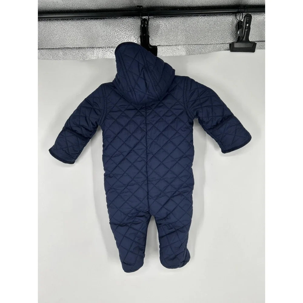 Polo Ralph Lauren Barn Bunting Snowsuit Baby Boys 6M Quilted Fleece Lined Hooded